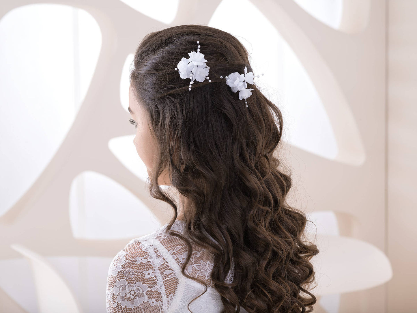 Floral Clips in White