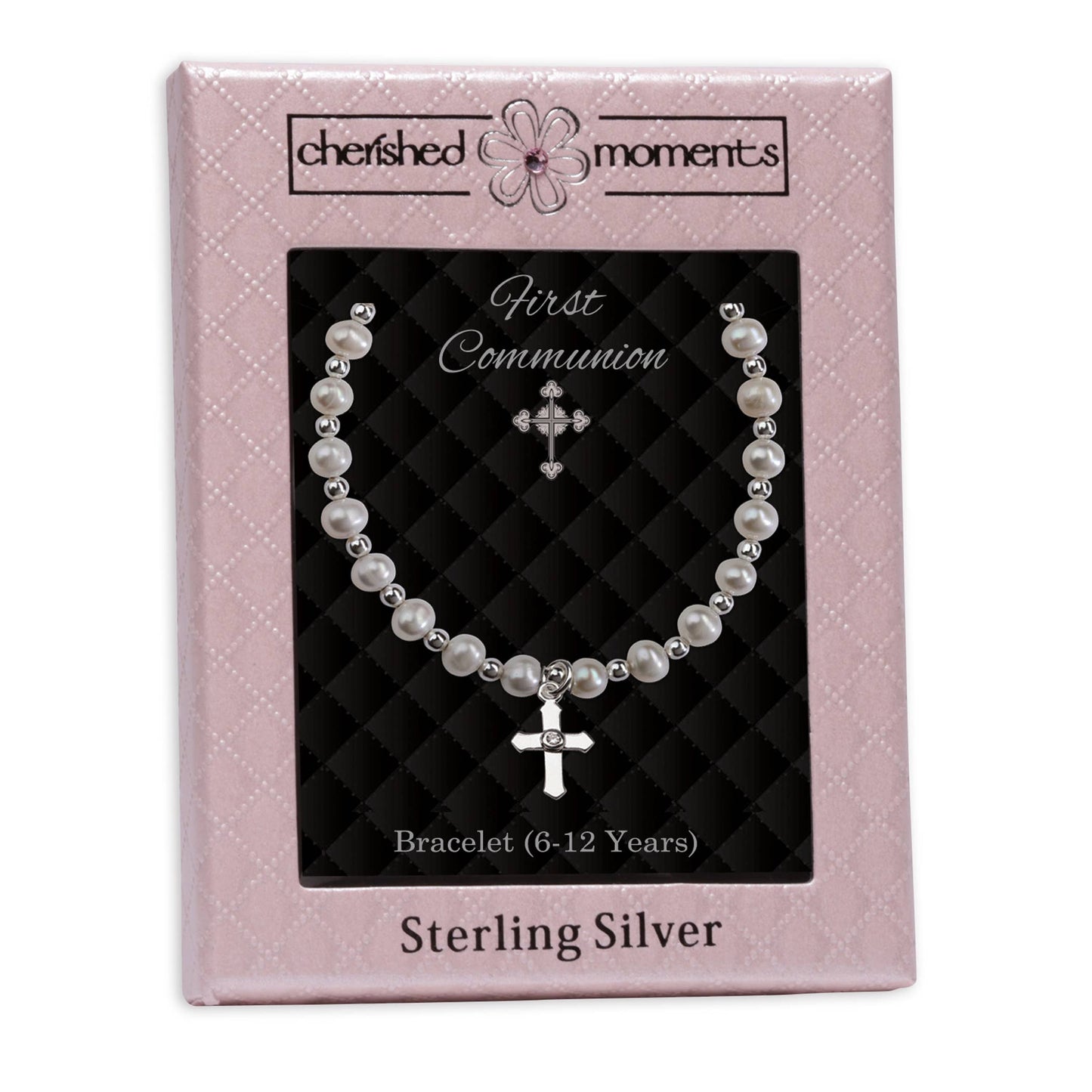 Sterling Silver Girls First Communion Cross Bracelet