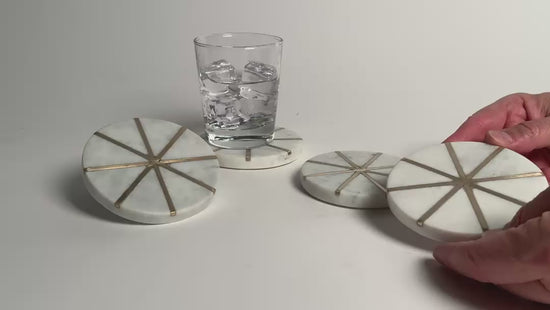 Load and play video in Gallery viewer, Marble Coasters, Set of 4
