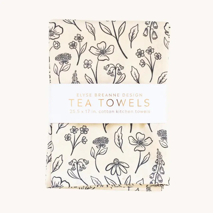 Pack/2 Pressed Floral Tea Towels