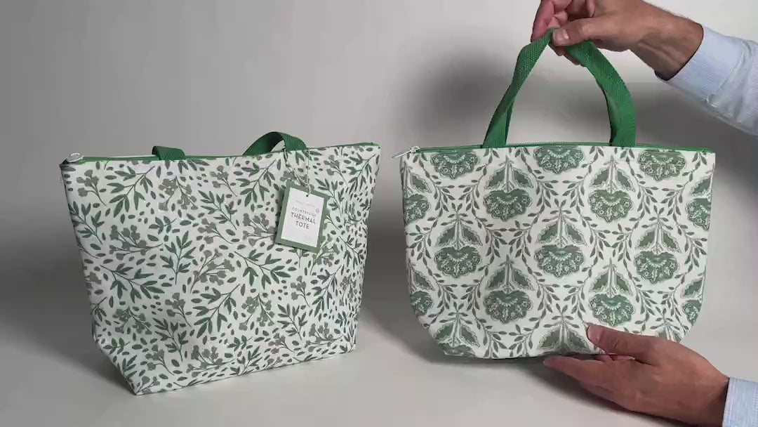 Load and play video in Gallery viewer, Lunch tote- Garden pattern, Thermal
