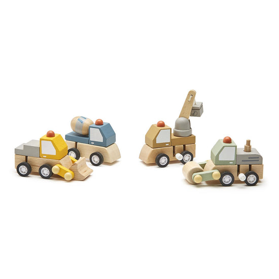 Construction Vehicle Hand-Crafted Wooden Wind Up Toys