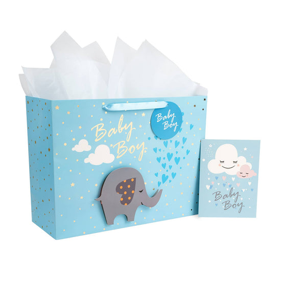 16" Gift Bag with a Card - Baby Boy 3D Making Design