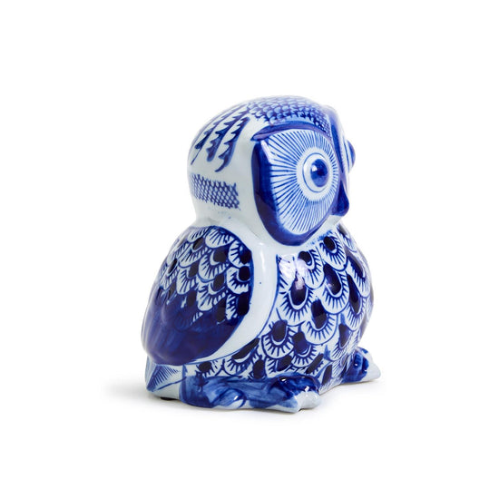 Blue & White Hand-Painted owl