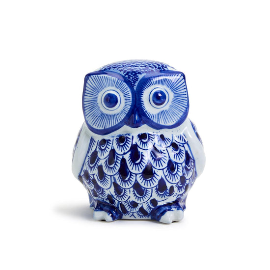 Blue & White Hand-Painted owl