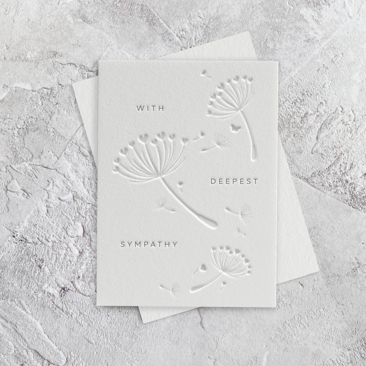 With Deepest Sympathy Letterpress Style Card