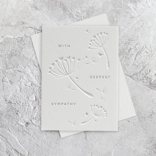With Deepest Sympathy Letterpress Style Card
