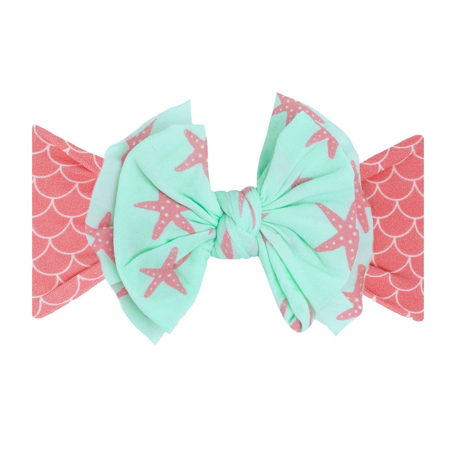 Coral & Mint Mermaid Bow