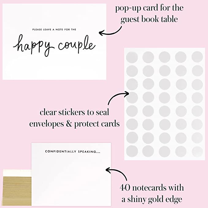 Wedding Guest Book by Kate Spade, 17 lined pages & 35 Blank Cards & Envelopes, The Story Begins