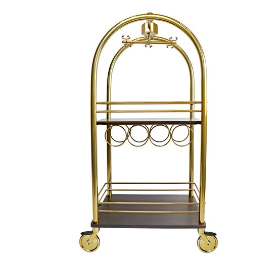 Lg Luggage Bar Cart Gold