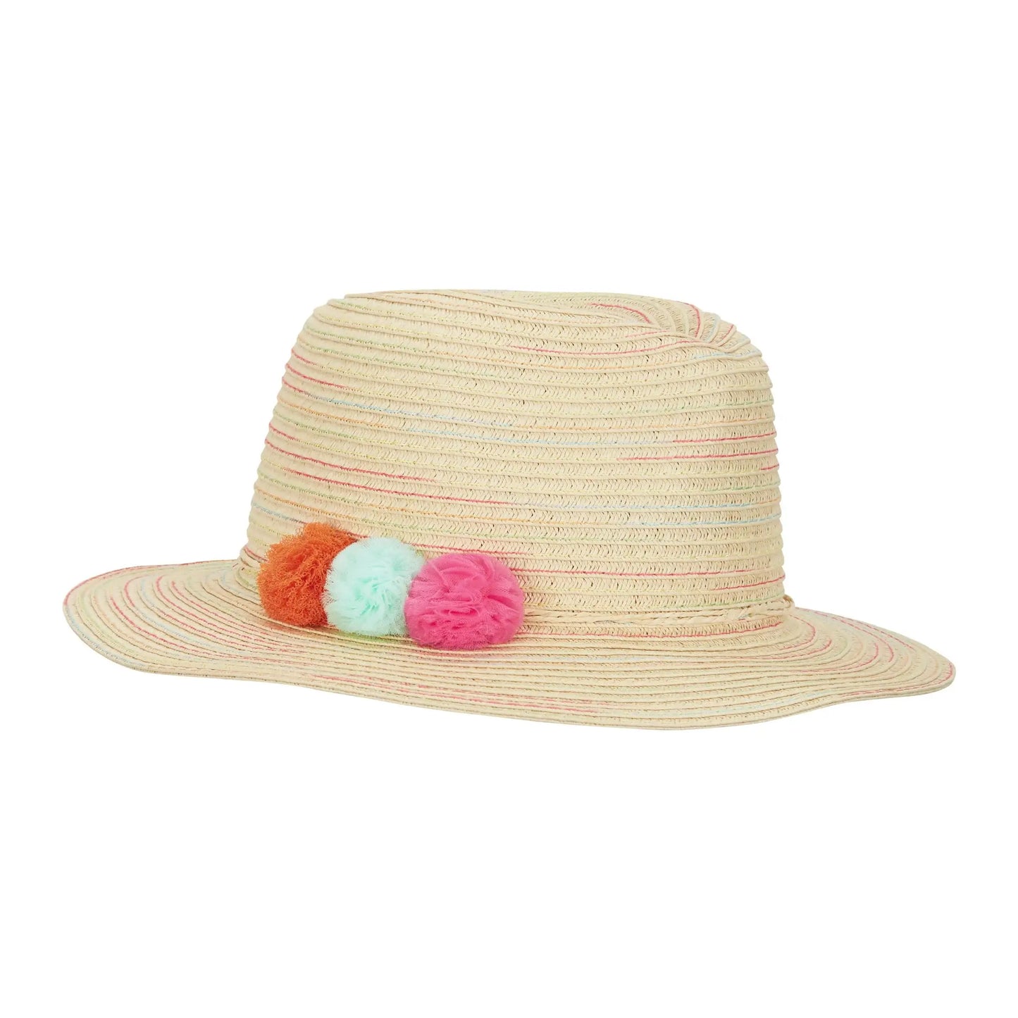 Sunhat With Pompoms - Beige Pompom