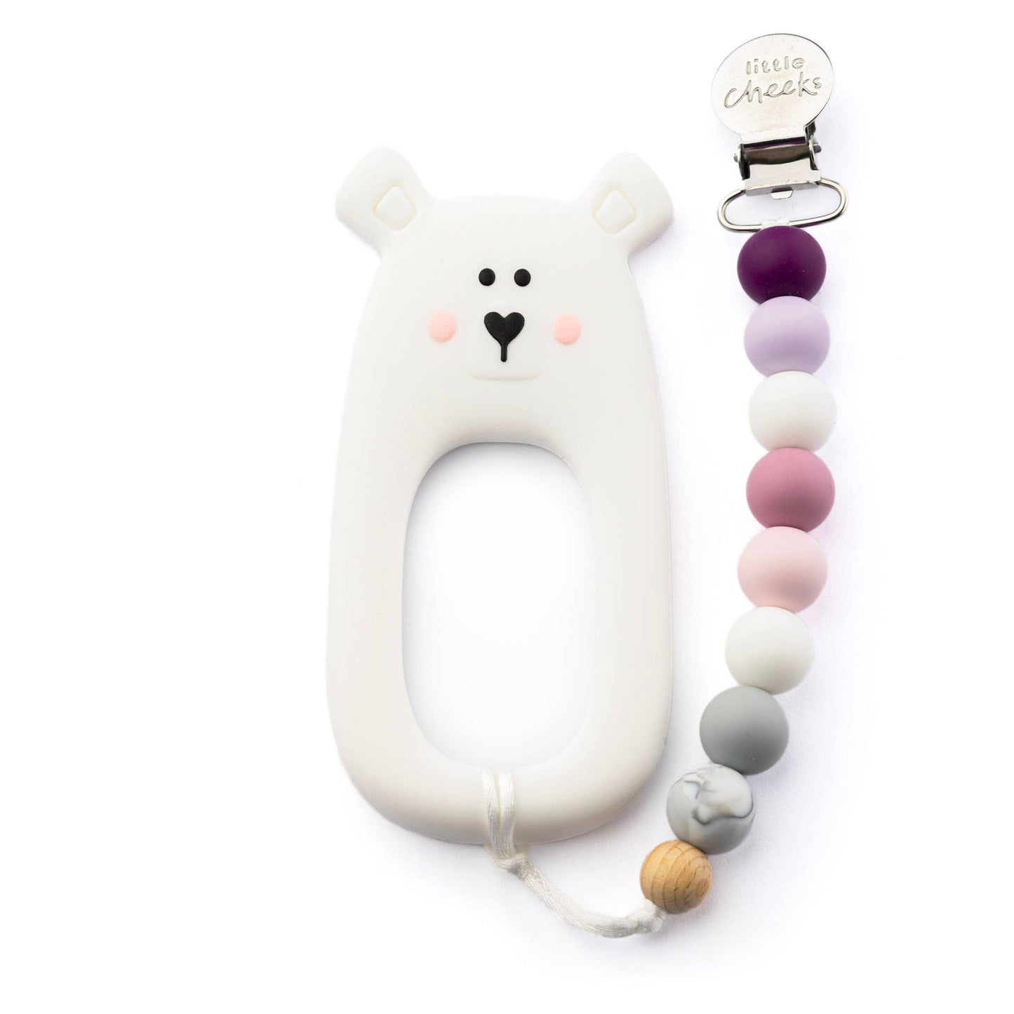 White Bear Teether with Clip