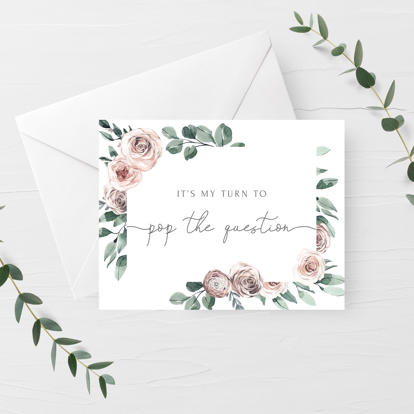 'It's My Turn To Pop The Question' Bridesmaid proposal Card- 5.5" X 4.25" A2 Size