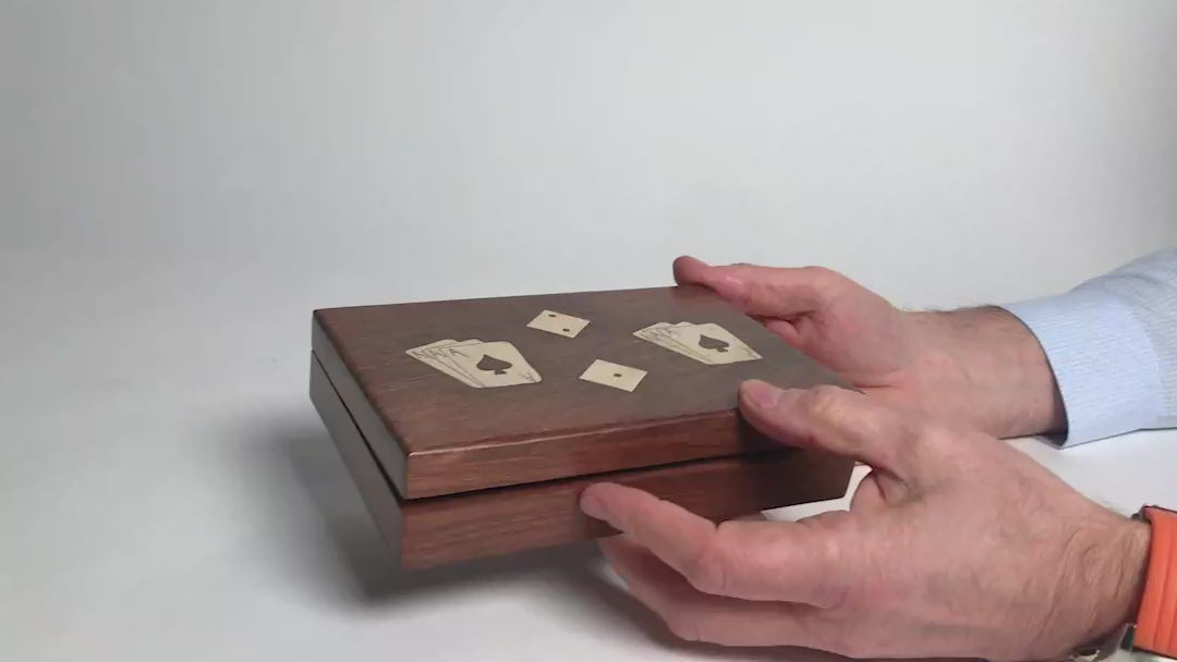 Load and play video in Gallery viewer, Wood Crafted Playing Card/Dice Game Set
