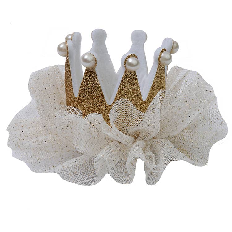 Tulle Glitter Crown Hair Clip