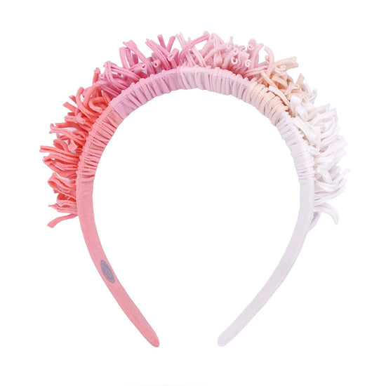 Fringe Structured Headband with Pink Ombre Fringe
