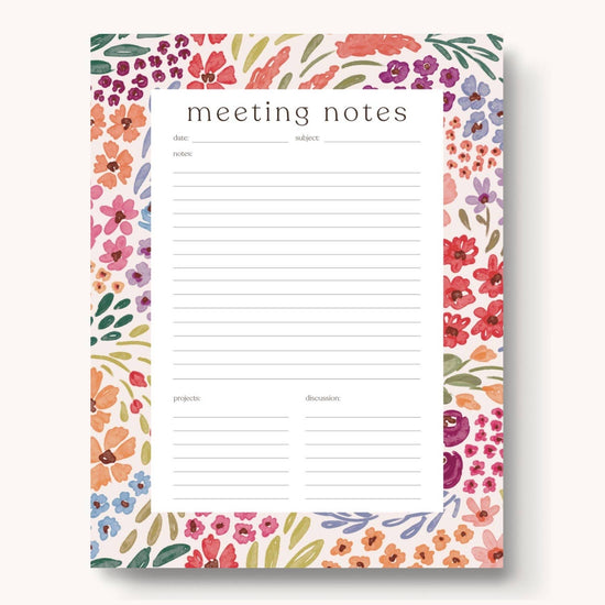 Countryside Blooms Meeting Notes Notepad, 11x8.5 in.