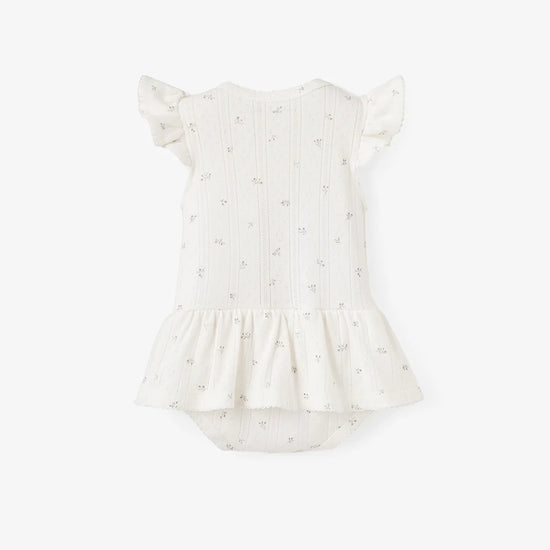 White Pointelle Baby Ruffle Romper