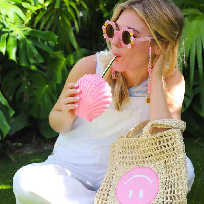 SHELL-EBRATE REUSABLE PARTY SIPPER CUP WITH STRAW