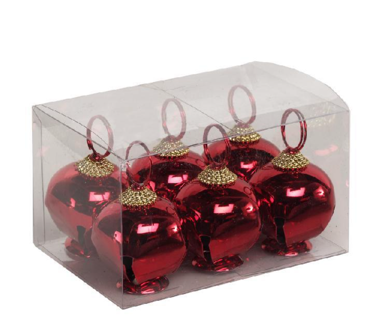 RED JINGLE BELL PLACE CARD HOLDERS