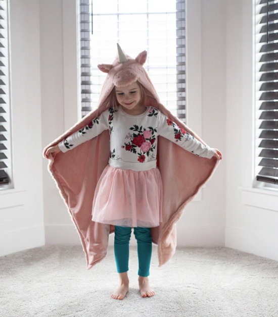 Uliana Plush Unicorn Hooded Blanket