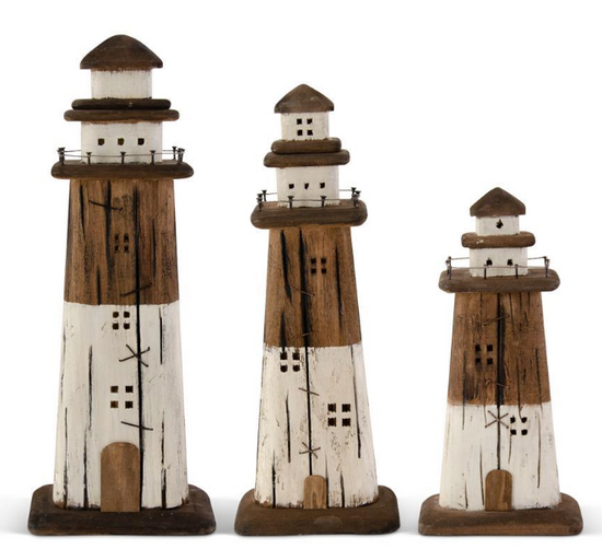 Small Rustic Wood Lighthouse