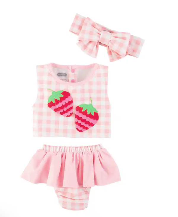 Girls Strawberry Swimsuit Set