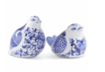 Porcelain White & Blue Floral Birds