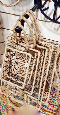 Lg Iron Jute Basket