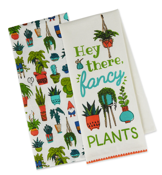 S/2 Fancy Plants Dishtowels