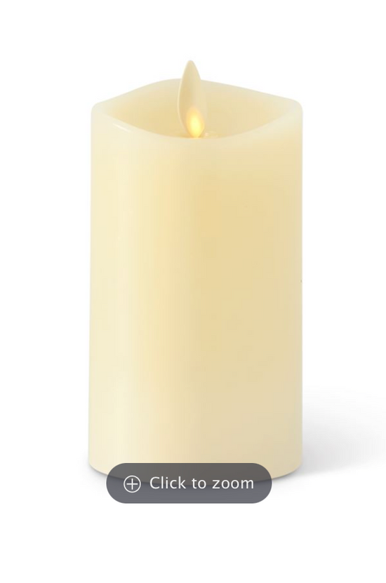 2" x 4.25" Ivory Slim Pillar Real Flame Effect Luminara Candle