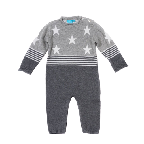 Stars and Stripes Heather Grey Sweater Romper