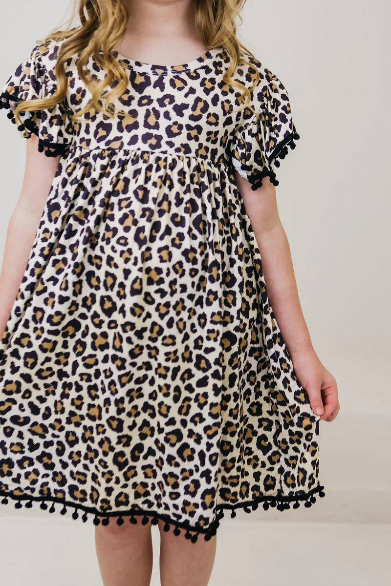 Leopard Pom Pom Dress