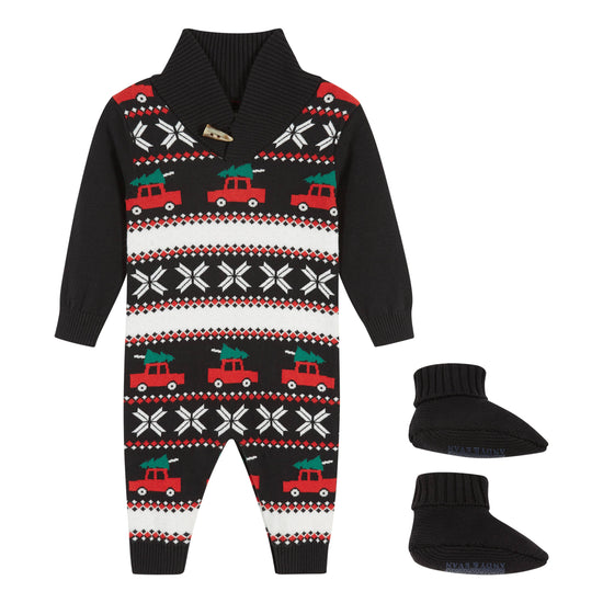Holiday Jacquard Sweater Romper