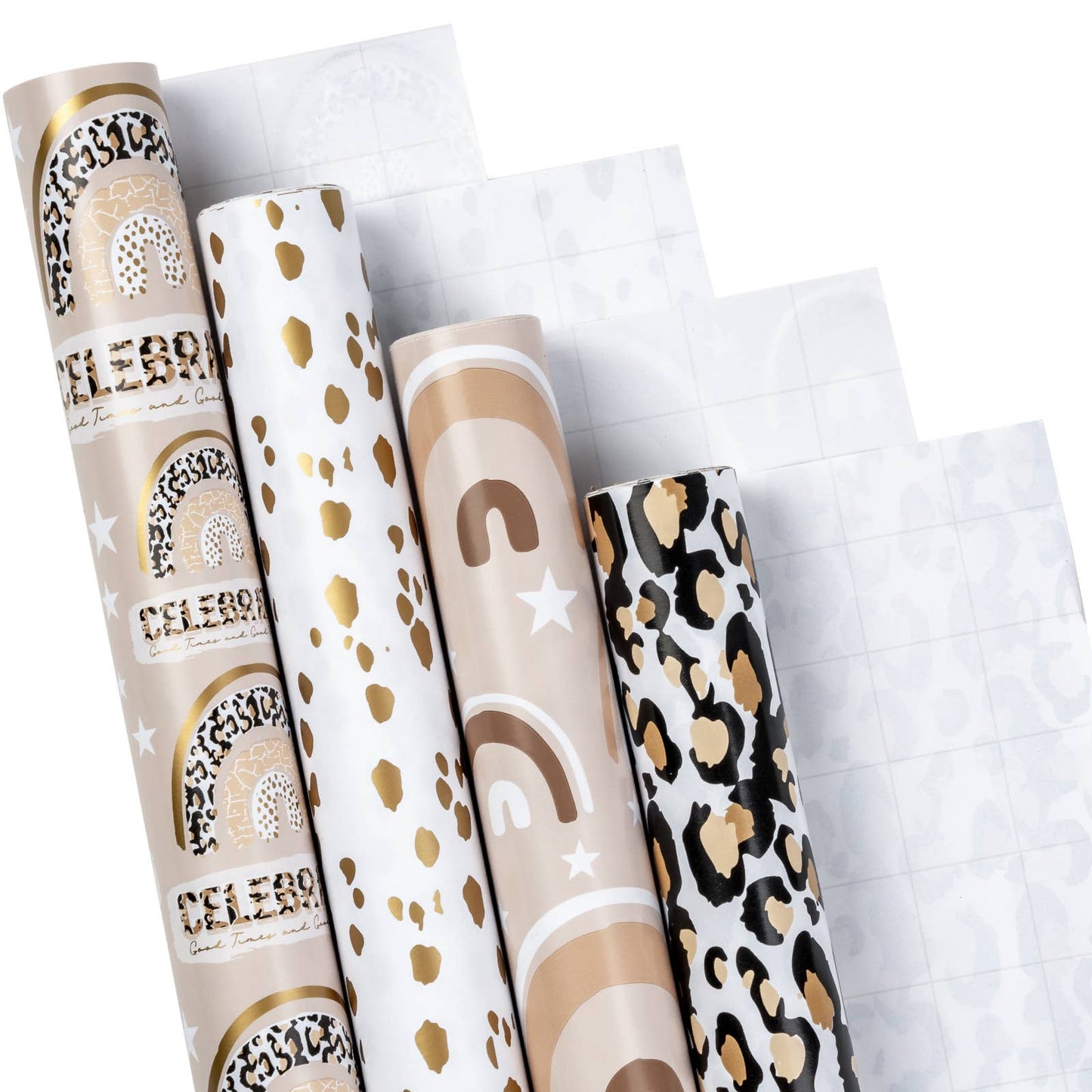 40 inch Wrapping Paper Jumbo Roll - Leopard series -4 Rolls