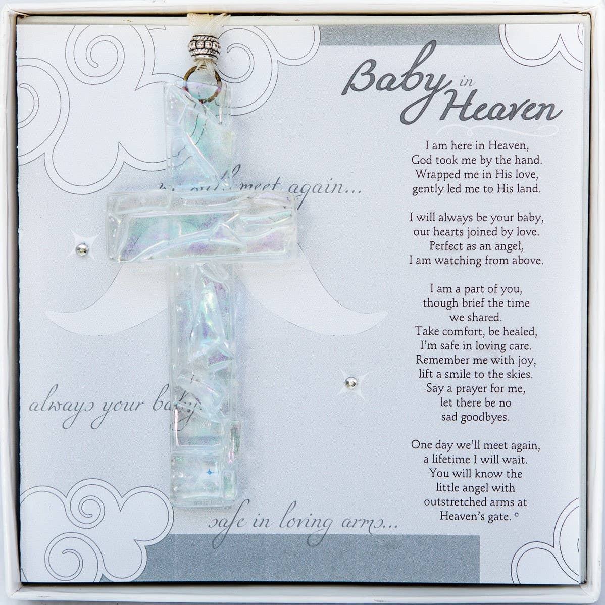 Baby In Heaven: Infant Memorial Clear Mosaic Cross