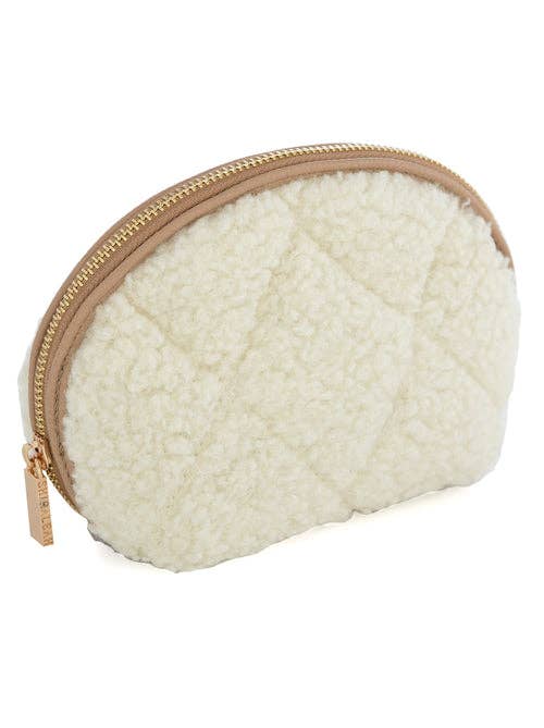 Sherpa Cosmetic Pouch in Ivory