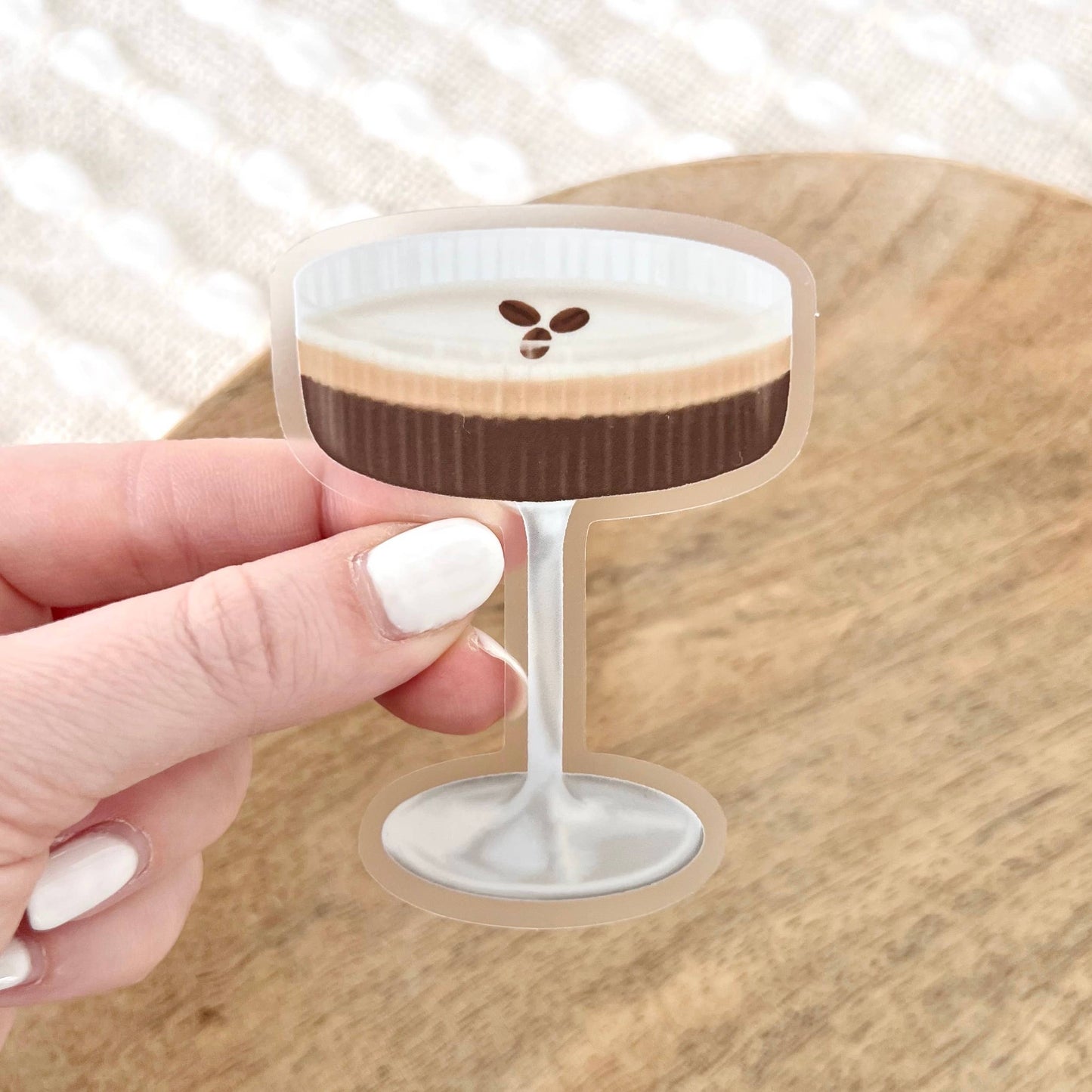 Espresso Martini Cocktail Sticker, 3.1x2.4in