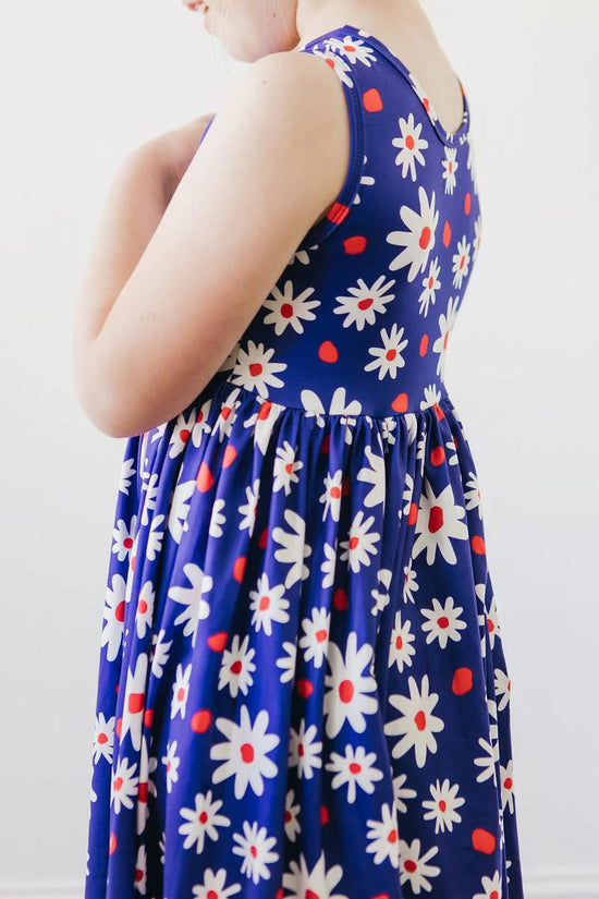 Red White & Blue Daisy Dress with Shorts